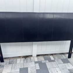 King Size Bed Frame with Headboard – Black Faux Leather