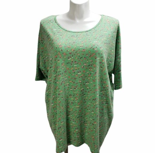 LulaRoe 2XL Irma Tunic Green Multicolored