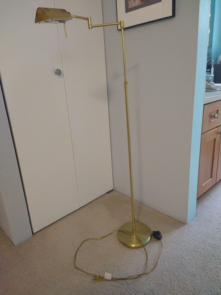 Mid-century Modern Adjustable Brass Floor Lamp