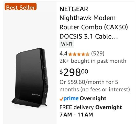 NETGEAR Nighthawk Modem Router Combo