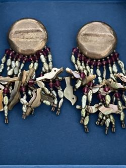 Beautiful Vintage Sterling Silver Gemstone Earrings 