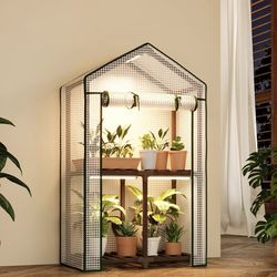 Greenhouse with Grow Light Plant Stand