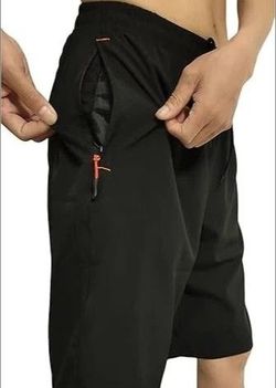 Men's 11" Athletic Shorts Quick Dry 4-Way Stretch Swim Trunks 2 Zipper Pockets