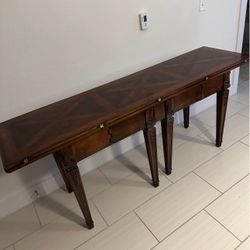 Vintage HENREDON Furniture Console Flip Top Table(Entryway)  (76x20x30) opens to be 40W