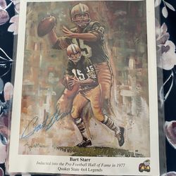 Autographed Bart Starr Picture With The Certificate Of Authenticity