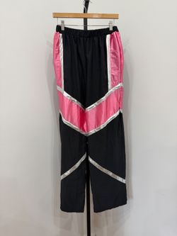 Weissman Black and Pink Metallic Chevron Dance Pants Adult Large