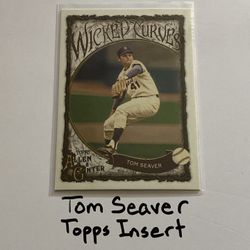 Tom Seaver New York Mets Hall of Fame Pitcher Topps Short Print Insert Card. 