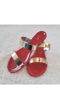 slippers women black orange red purple flats