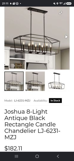 Black Rectangle Candle Chandelier