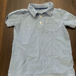 Boys Blue Striped Polo Shirt Size 6 By Carters #13