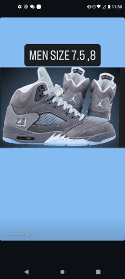 JORDAN 5 WOLF GREY MEN SIZE 7.5,8