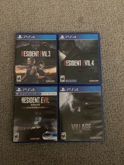 PlayStation 4 Resident Evil 4 Game Lot RE:3 RE:4 RE:7 RE:8