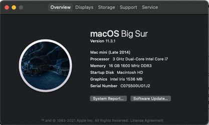 Late 2014 Mac Mini i7 16GB 2TB Fusion (LIKE NEW) for Sale in Los