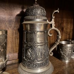 Pewter German beer stein