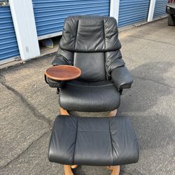 Ekornes Stressless Reno Recliner, Ottoman & Swivel Table, Copenhagen