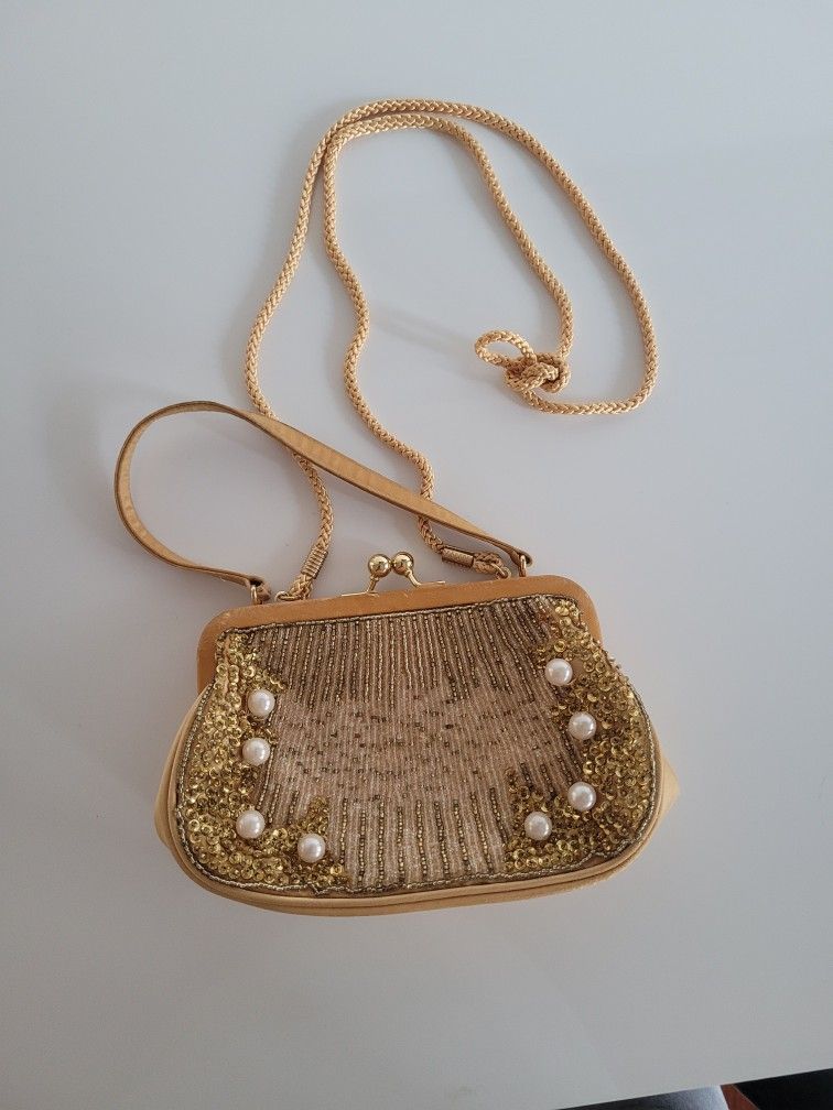 Gold & Pearl Evening Purse