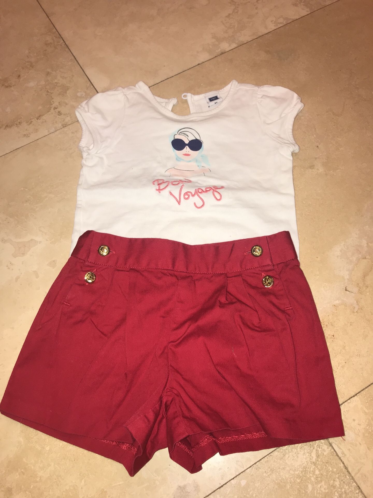 Janie and Jack girls like New shorts and top