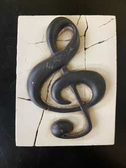 SID DICKENS T-06 TREBLE CLEF Distressed Music Note Memory Block Tile Wall Art