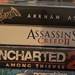 PS3 Lot Of 3 Games Arkham Asylum Assassins Creed 2 Uncharted 2