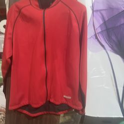 Red running jacket