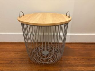 Wire Storage Bin Side Table