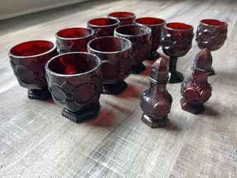 Avon Cape Cod Red Glassware