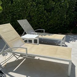 Two Outdoor chaise lounge Chairs 