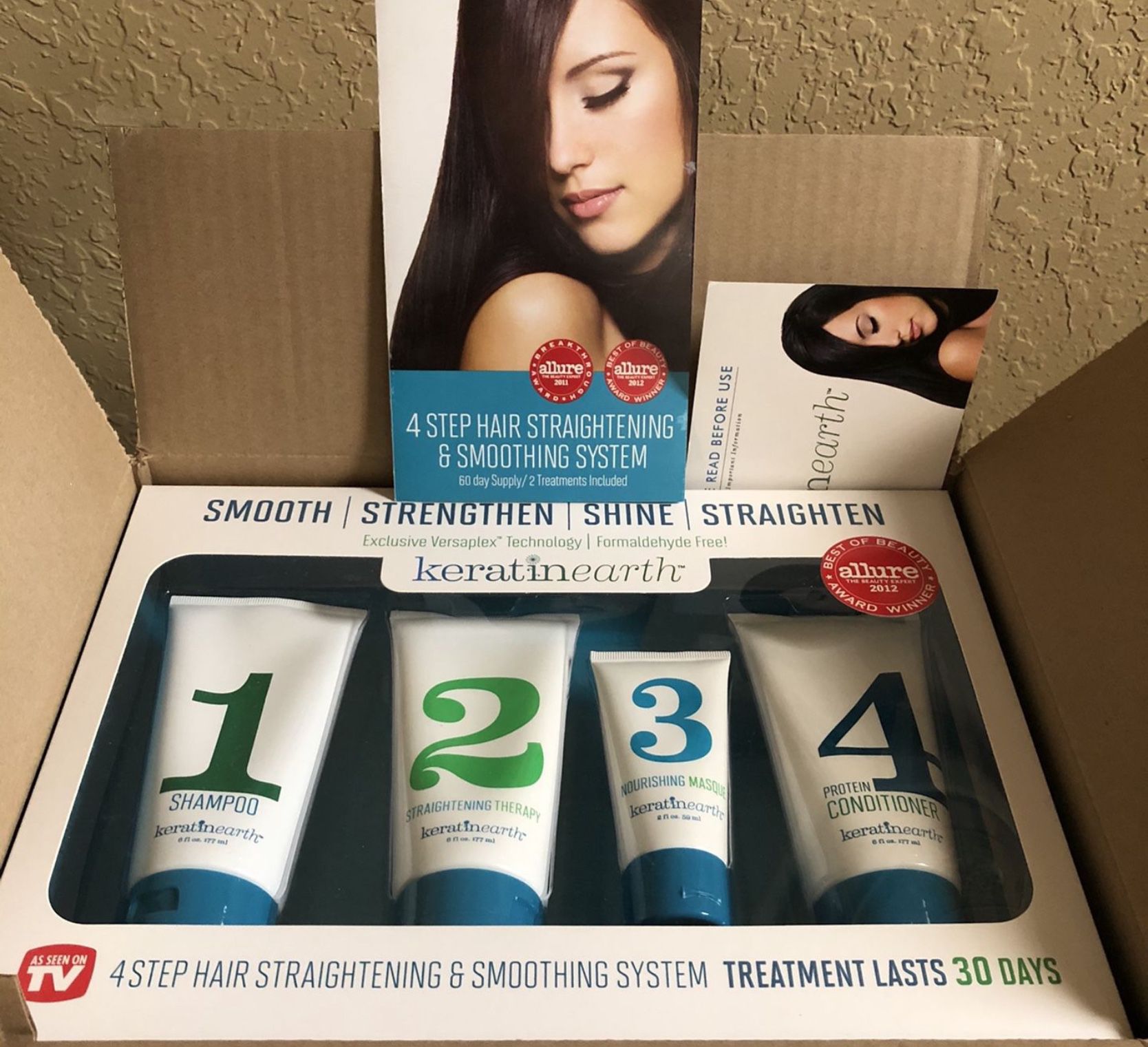 Keratin Four step hair straightening and smoothing system
