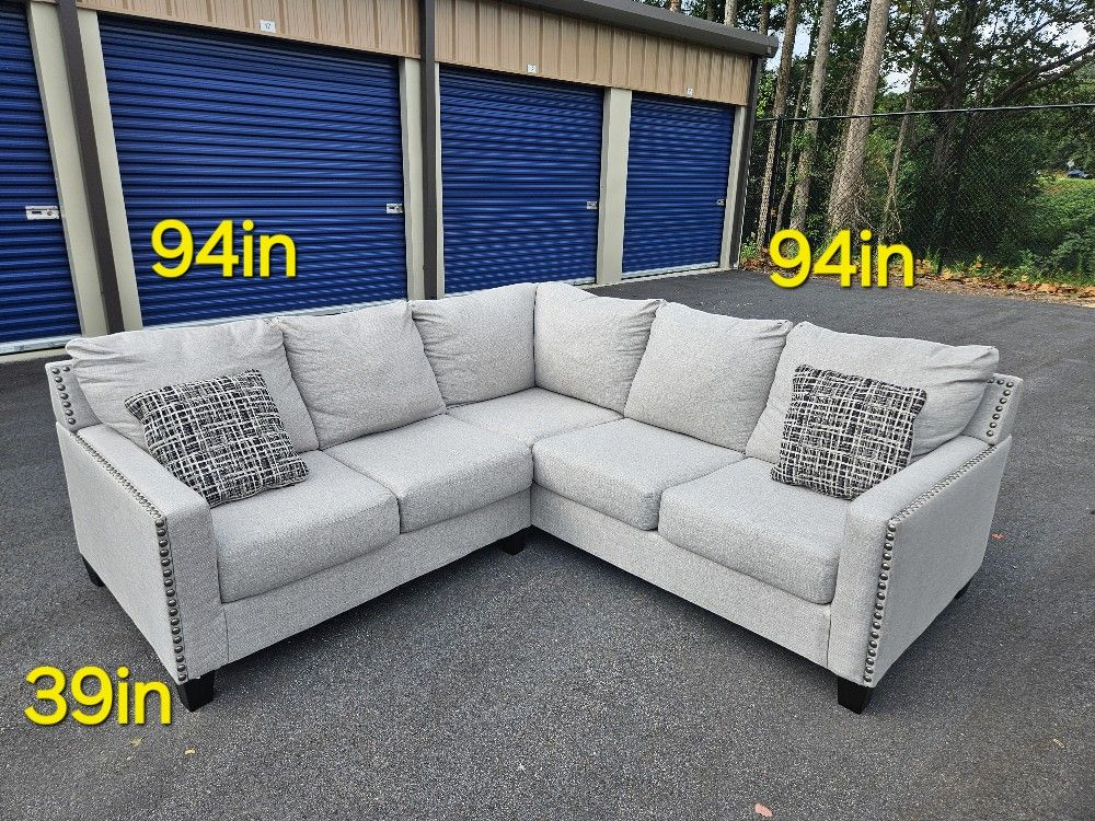 FREE DELIVERY Couch Sofa L Sectional 2 Piece Grey