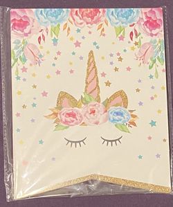 Unicorn Happy Birthday Banner Brand New