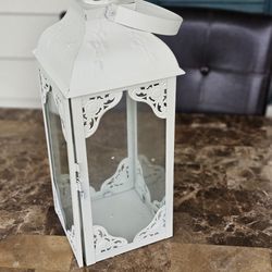 Tall White Metal Lantern  (15 @ $15 Each)