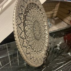 Silver / Black Tray With Stand 