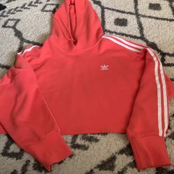Adidas Crop Hoodie Sweater Sweatshirt Size Medium  Brand New 
