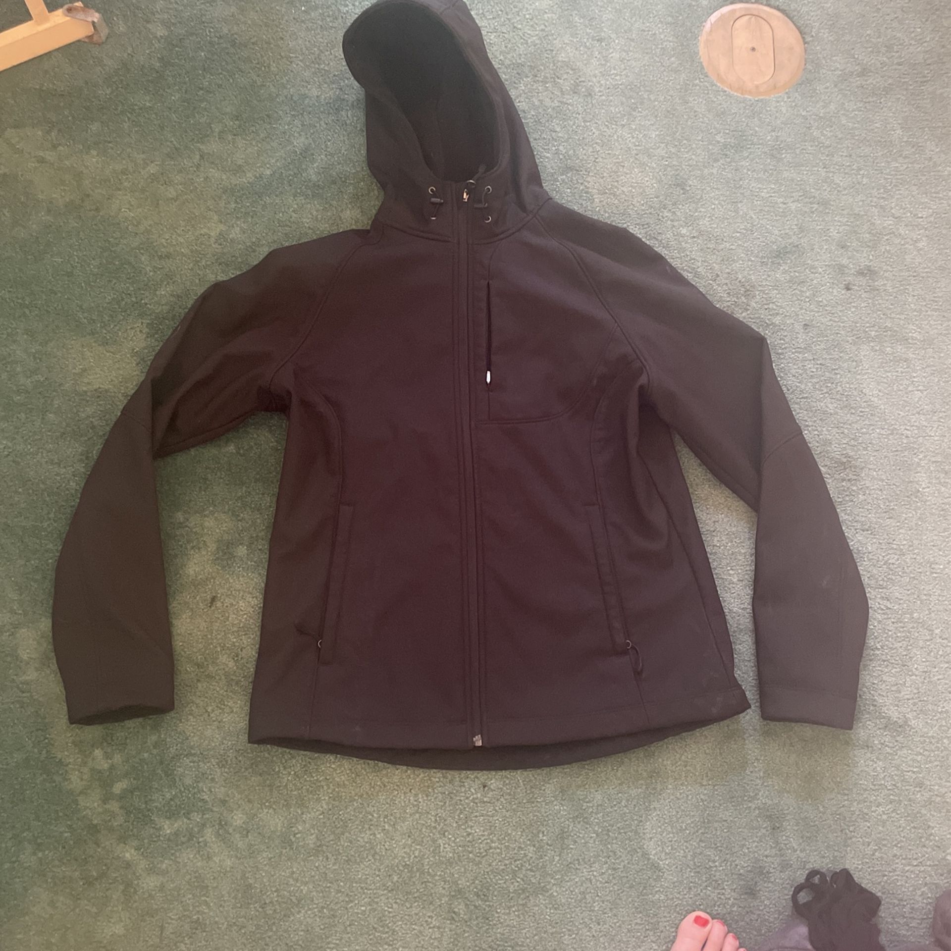 Ladies Softshell Black Waterproof Hooded Jacket