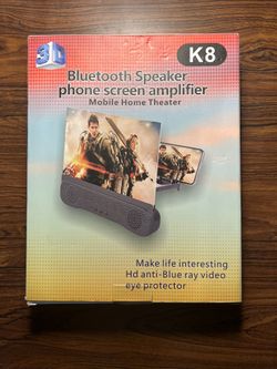 10”Mobile Screen Amplifier, No Charger, W/Bluetooth Speaker & Phone Stand Open  Box 