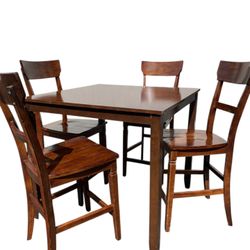 Pub Table Set with 4 barstools / Bar Stool  / Counter Height Table: 39.5 W x 39.5 D x 36 ¼ H Barstools : 18 W x 21 D x 45 H Seat @ 24