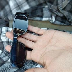 Black And Silver Palm Angels Glasses 