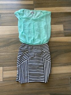 Blue and striped dress