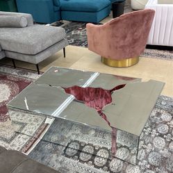 Luxury Mirror 3 Piece Hearth Shape Coffee Table 🌸❣️🤍