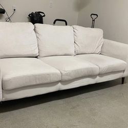 Cotton Blend Upholstered Sofa With Angular Black Legs