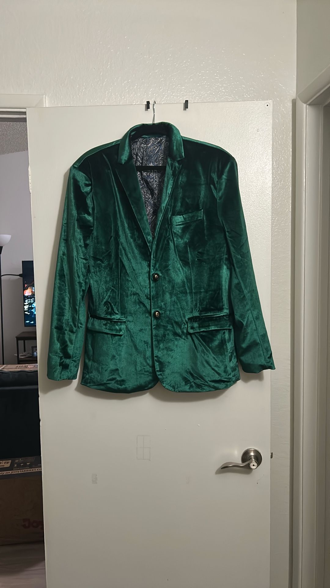 Slim Fit Blazer Medium - Emerald Green Velvet