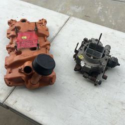 Intake, manifold, and carburetor