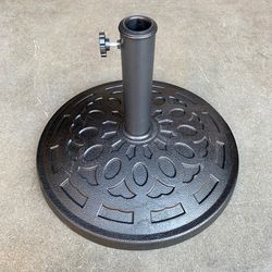 (NEW) $30 Patio Umbrella Base 19” Round Stand Outdoor Garden Market, Weight 30lbs
