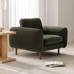 Article | 37" Velvet Lounge Chair | Sanders - Plush Pacific Green | Delivery Available