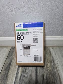 Midwest 60A Fusible AC Disconnect • 240V • 1 Phase
U065NA1P • Metallic Non-Automatic Switch • NEMA 3R Enclosure • Surface Mount • for Air Conditioner