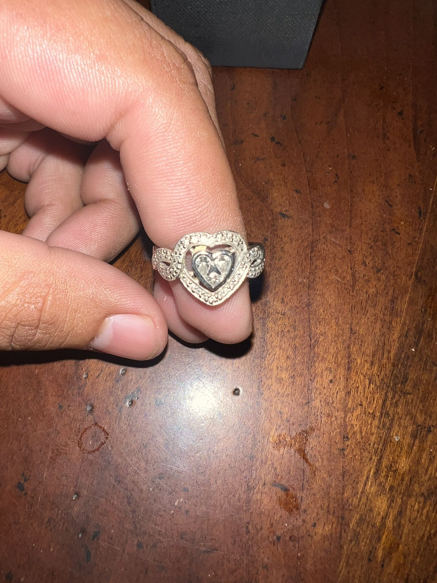 14k Heart Ring With Diamonds