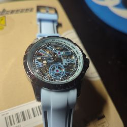New Lige Baby-Blue & Silver Automatic Watch 