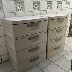 2 Sterilite 4 Drawer Plastic Storage . Excellent Condition .  $20/each