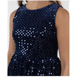 Girls' Sequin Velvet Sleeveless Dress