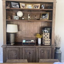 10ft Solid Wood Farmhouse Hutch 